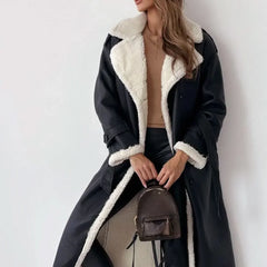 Women's Stylish Double-Breasted Trench Coat Classic Fit Long Sleeve Chic Everyday