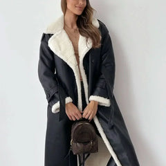 Women's Stylish Double-Breasted Trench Coat Classic Fit Long Sleeve Chic Everyday