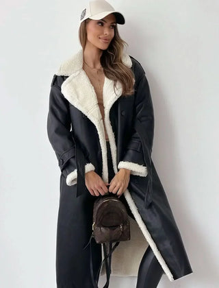 Women's Stylish Double-Breasted Trench Coat Classic Fit Long Sleeve Chic Everyday