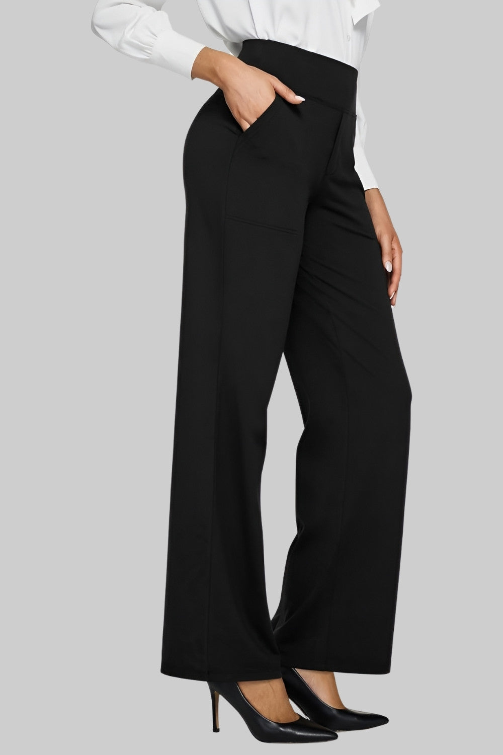 Women's High Waist Wide Leg Pants Outfit for Work Casual Days Holidays and Everyday Wear
