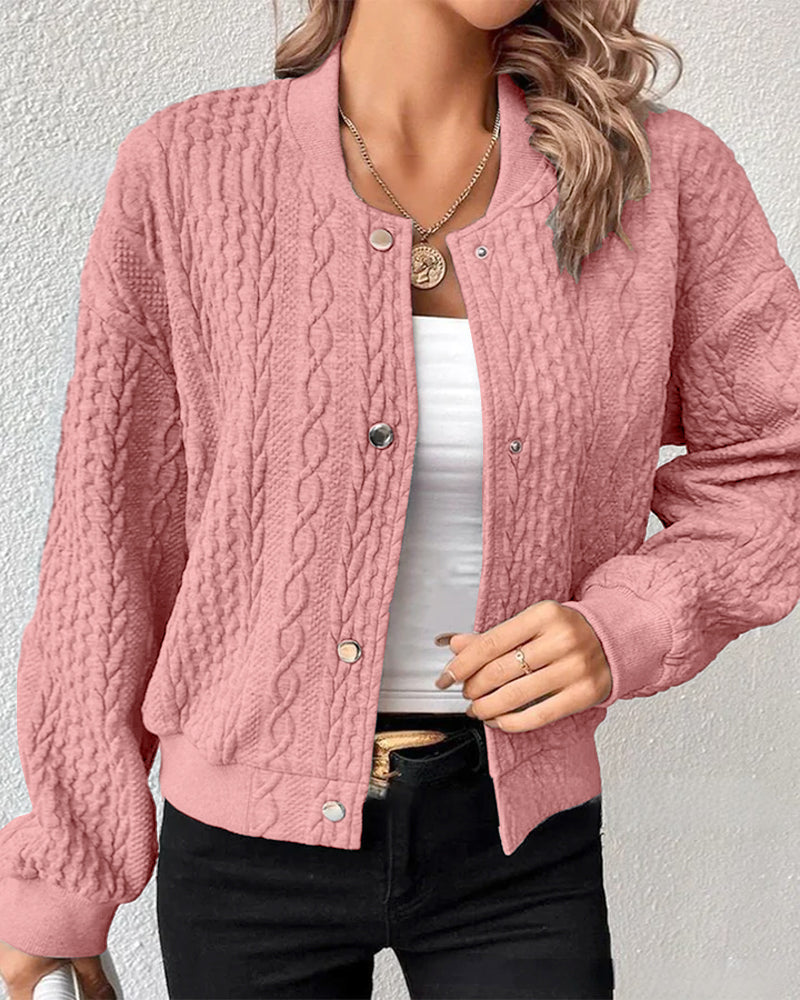 Women's Cozy Patterned Cardigan Open Front Long Sleeve Relaxed Fit Casual