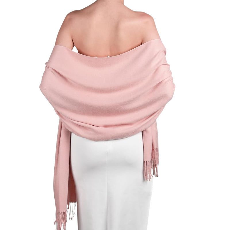 Women's Fringe Wool Scarf Shawl Cozy Layering Accessory Everyday Style