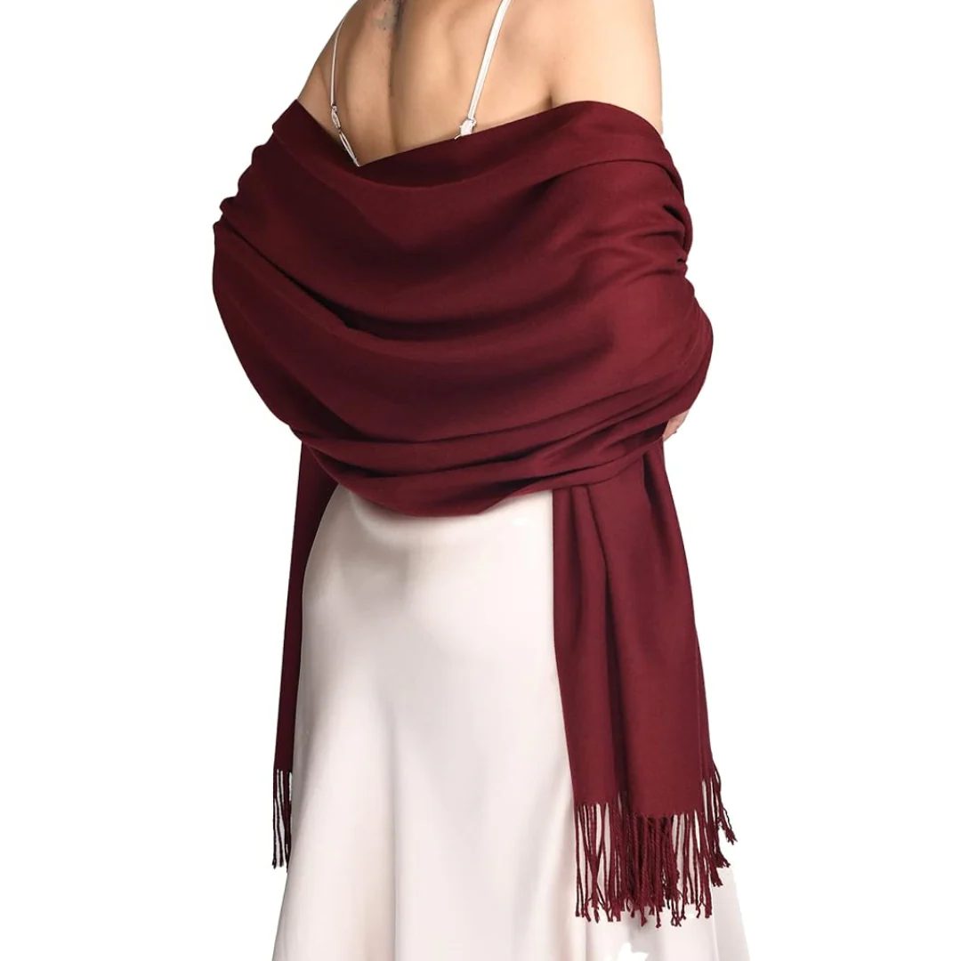 Women's Fringe Wool Scarf Shawl Cozy Layering Accessory Everyday Style