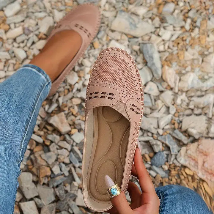 Women's Slip-On Loafers Perforated Design Casual Everyday Footwear