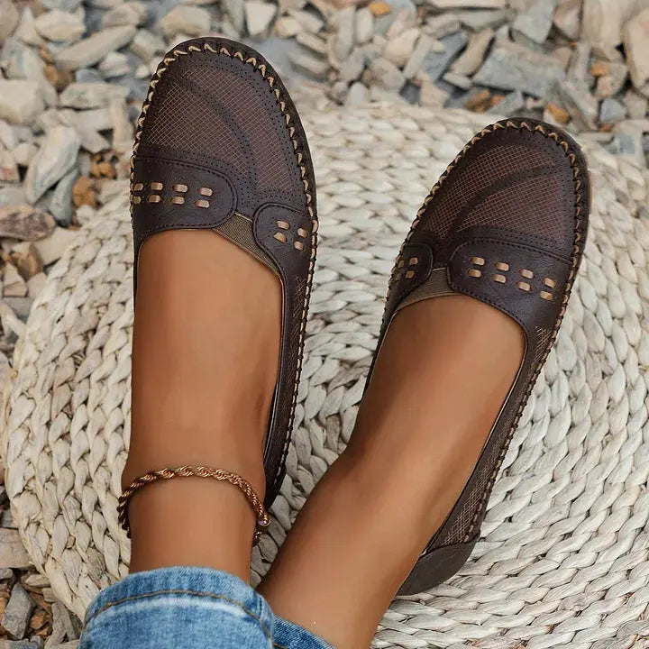 Women's Slip-On Loafers Perforated Design Casual Everyday Footwear