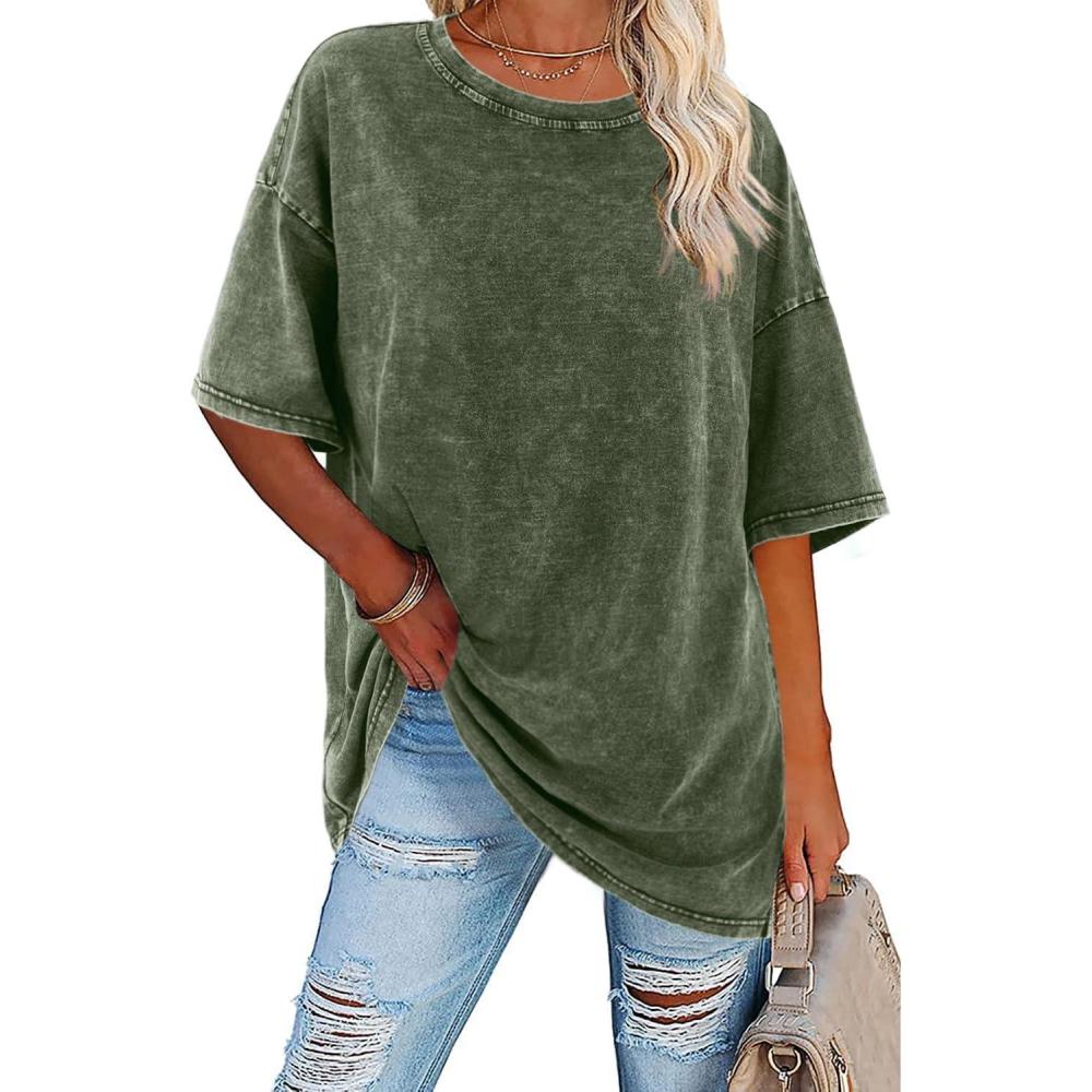 Women's Oversized Vintage T-Shirt Casual Relaxed Outfit for Work Brunch Casual Days and Everyday Wear