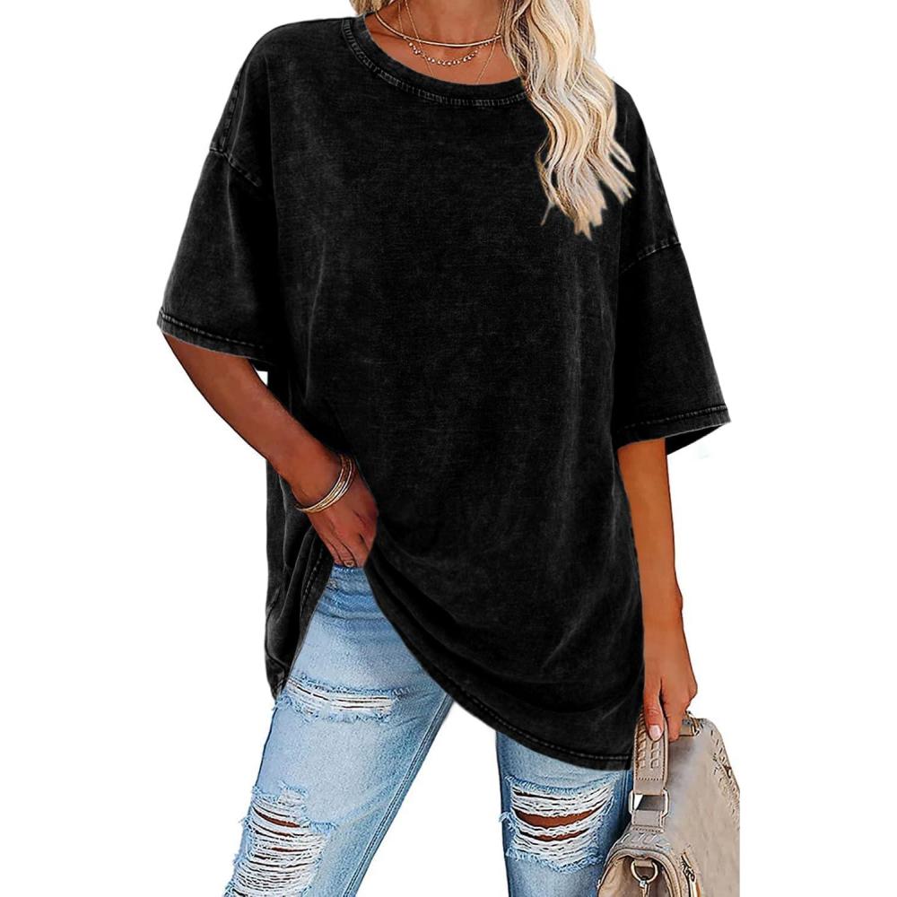 Women's Oversized Vintage T-Shirt Casual Relaxed Outfit for Work Brunch Casual Days and Everyday Wear