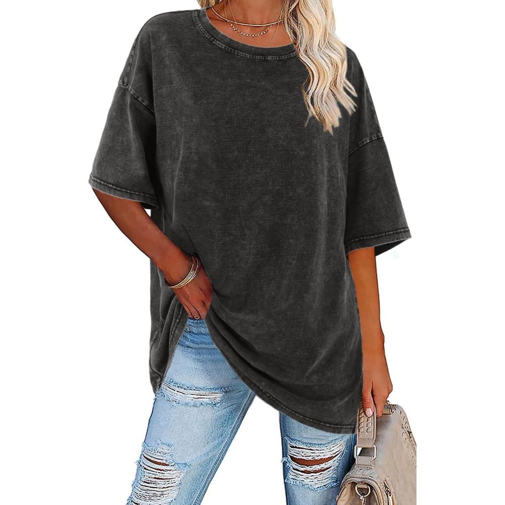 Women's Oversized Vintage T-Shirt Casual Relaxed Outfit for Work Brunch Casual Days and Everyday Wear