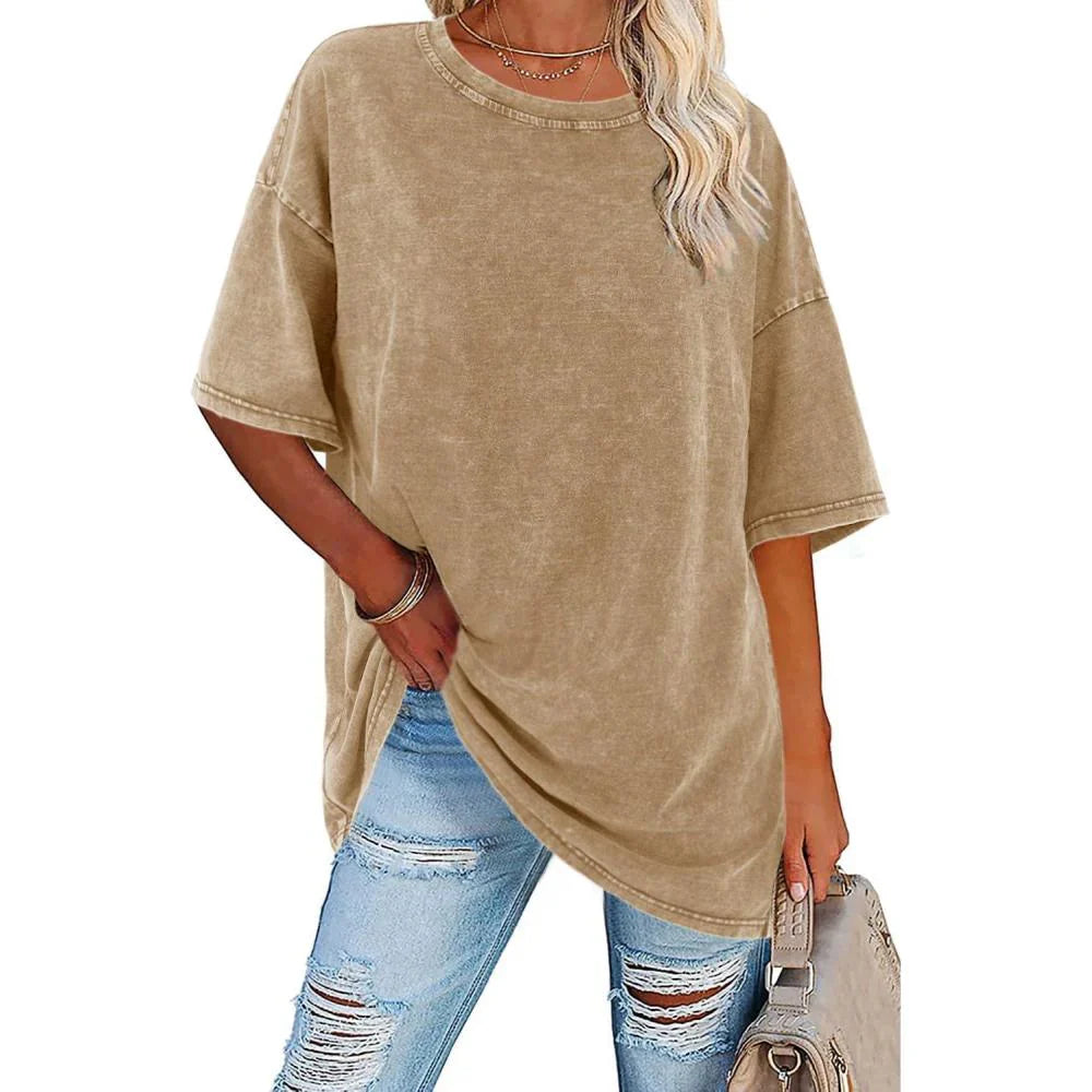 Women's Oversized Vintage T-Shirt Casual Relaxed Outfit for Work Brunch Casual Days and Everyday Wear