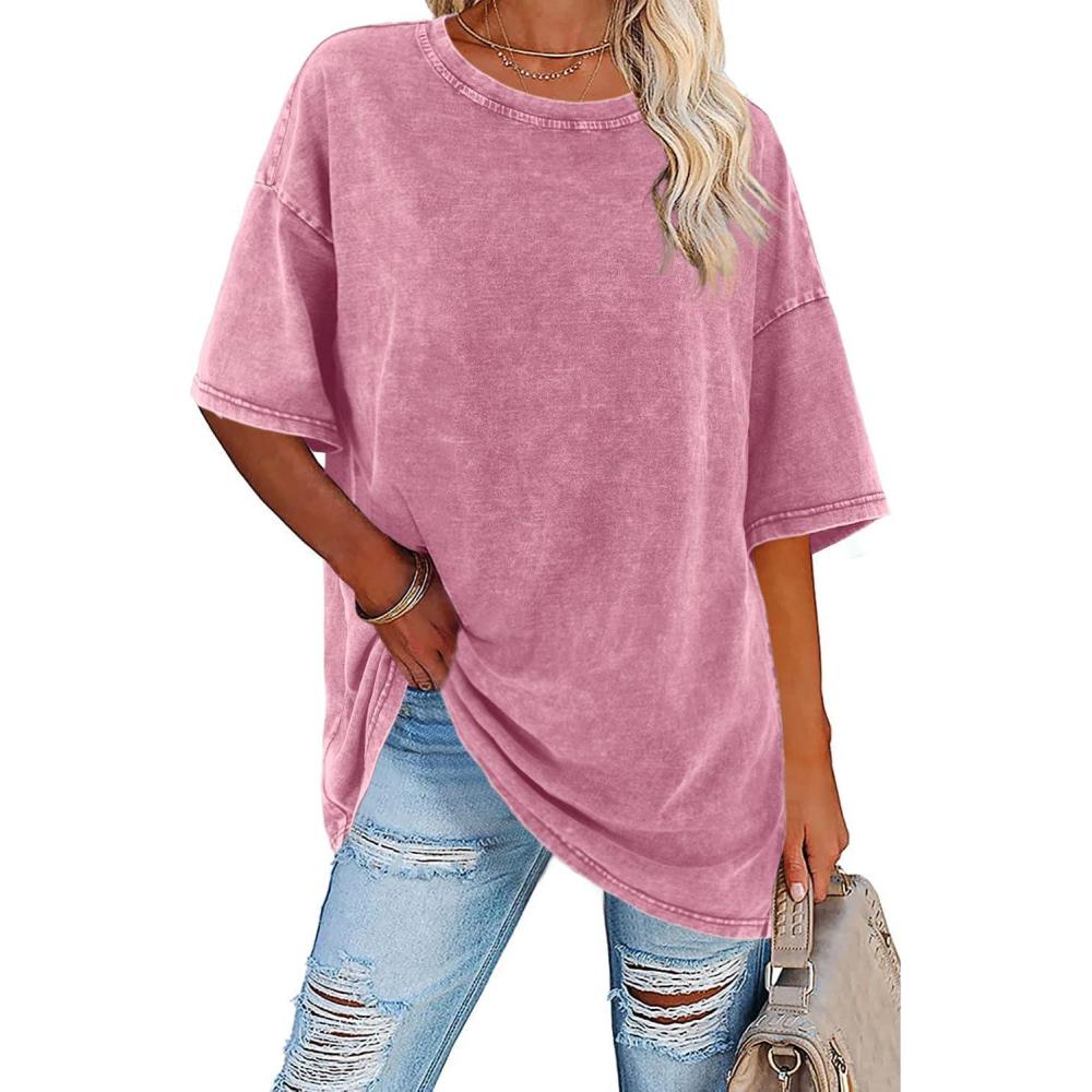 Women's Oversized Vintage T-Shirt Casual Relaxed Outfit for Work Brunch Casual Days and Everyday Wear