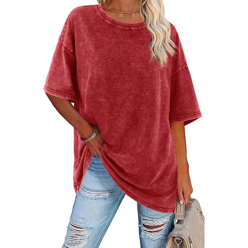Women's Oversized Vintage T-Shirt Casual Relaxed Outfit for Work Brunch Casual Days and Everyday Wear