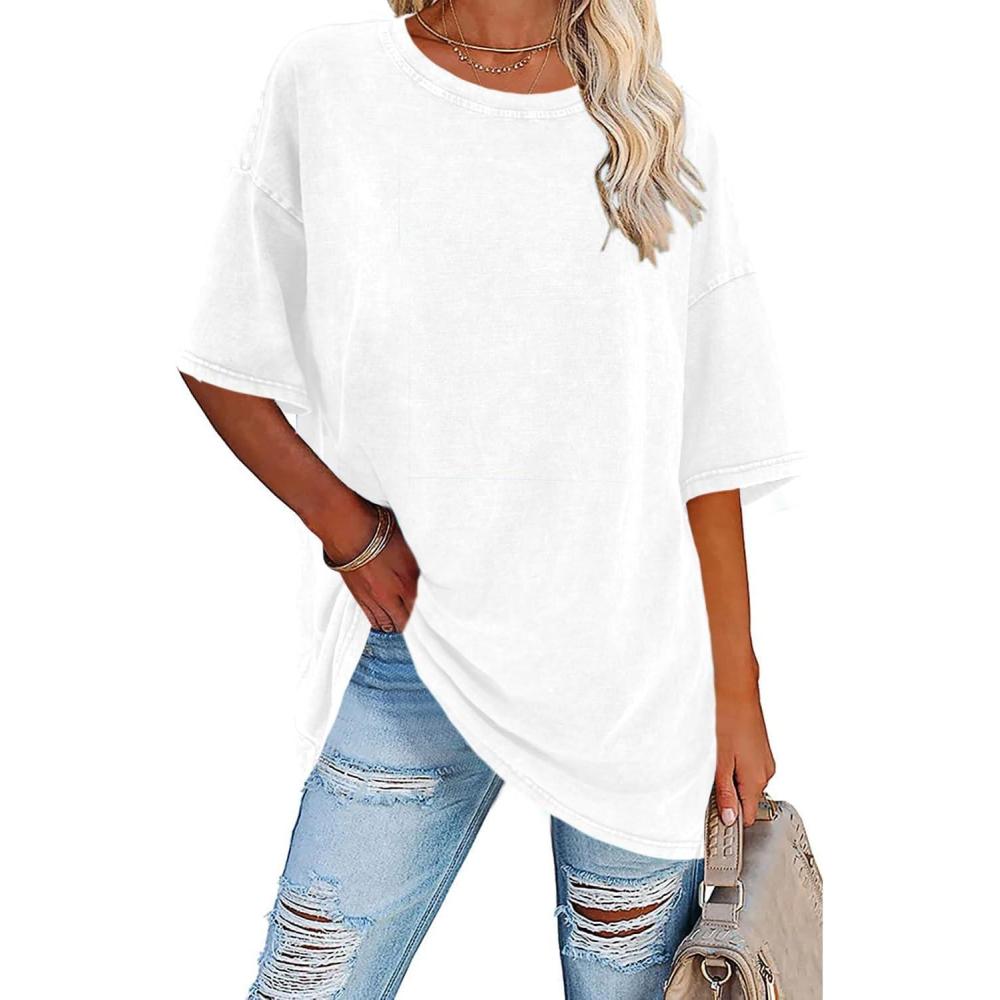 Women's Oversized Vintage T-Shirt Casual Relaxed Outfit for Work Brunch Casual Days and Everyday Wear