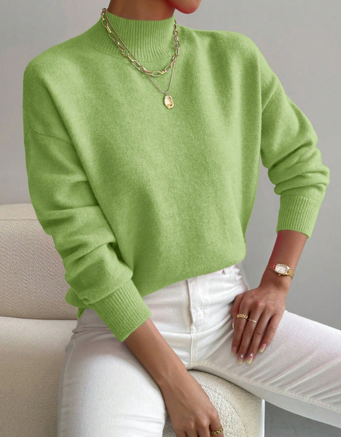 Women's Classic Knit Sweater Relaxed Fit Long Sleeve Crew Neck Casual Wear