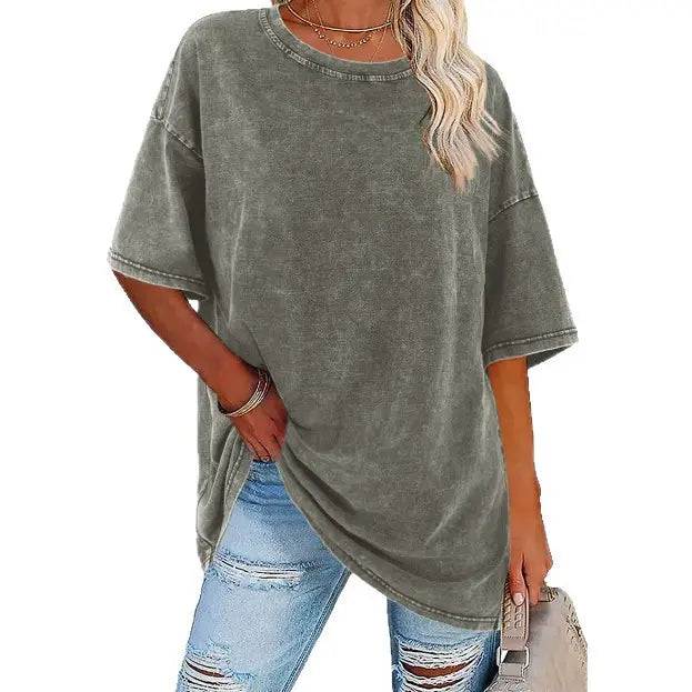 Women's Oversized Vintage T-Shirt Casual Relaxed Outfit for Work Brunch Casual Days and Everyday Wear