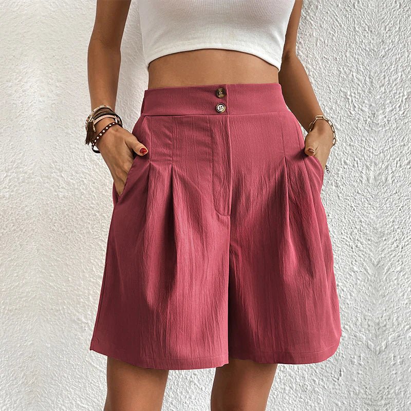 Women's Pleated High Waist Wide Leg Shorts Outfit for Work Casual Days Holidays and Everyday Wear