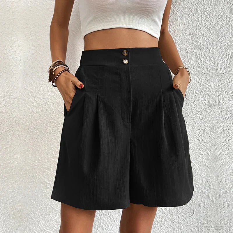 Women's Pleated High Waist Wide Leg Shorts Outfit for Work Casual Days Holidays and Everyday Wear