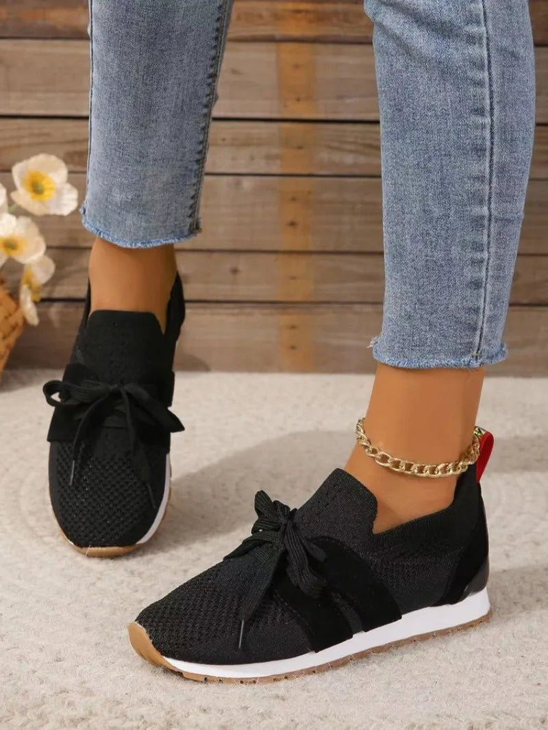 Women's Bow Slip-On Casual Sneakers Footwear for Summer Holidays Weddings Parties and Everyday Wear