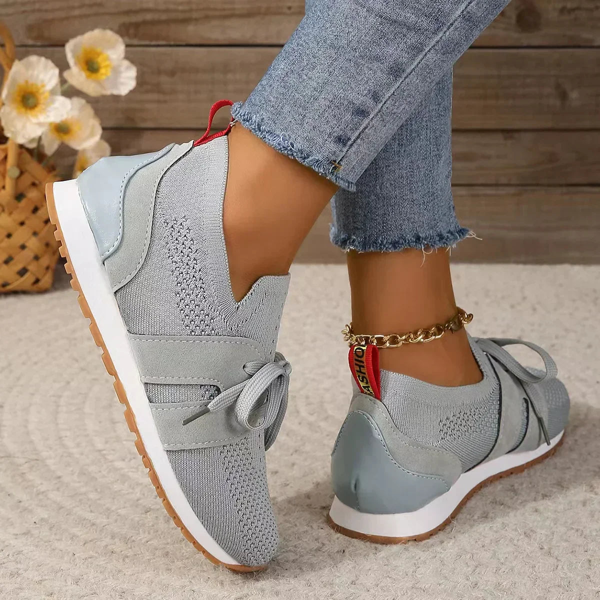 Women's Bow Slip-On Casual Sneakers Footwear for Summer Holidays Weddings Parties and Everyday Wear