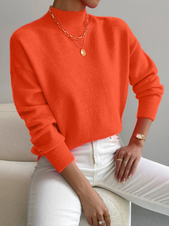 Women's Classic Knit Sweater Relaxed Fit Long Sleeve Crew Neck Casual Wear