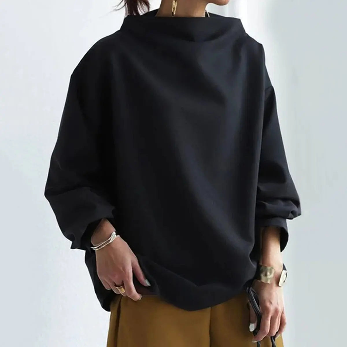 Women's Cozy Oversized Turtleneck Sweater Relaxed Fit Long Sleeve Casual Everyday