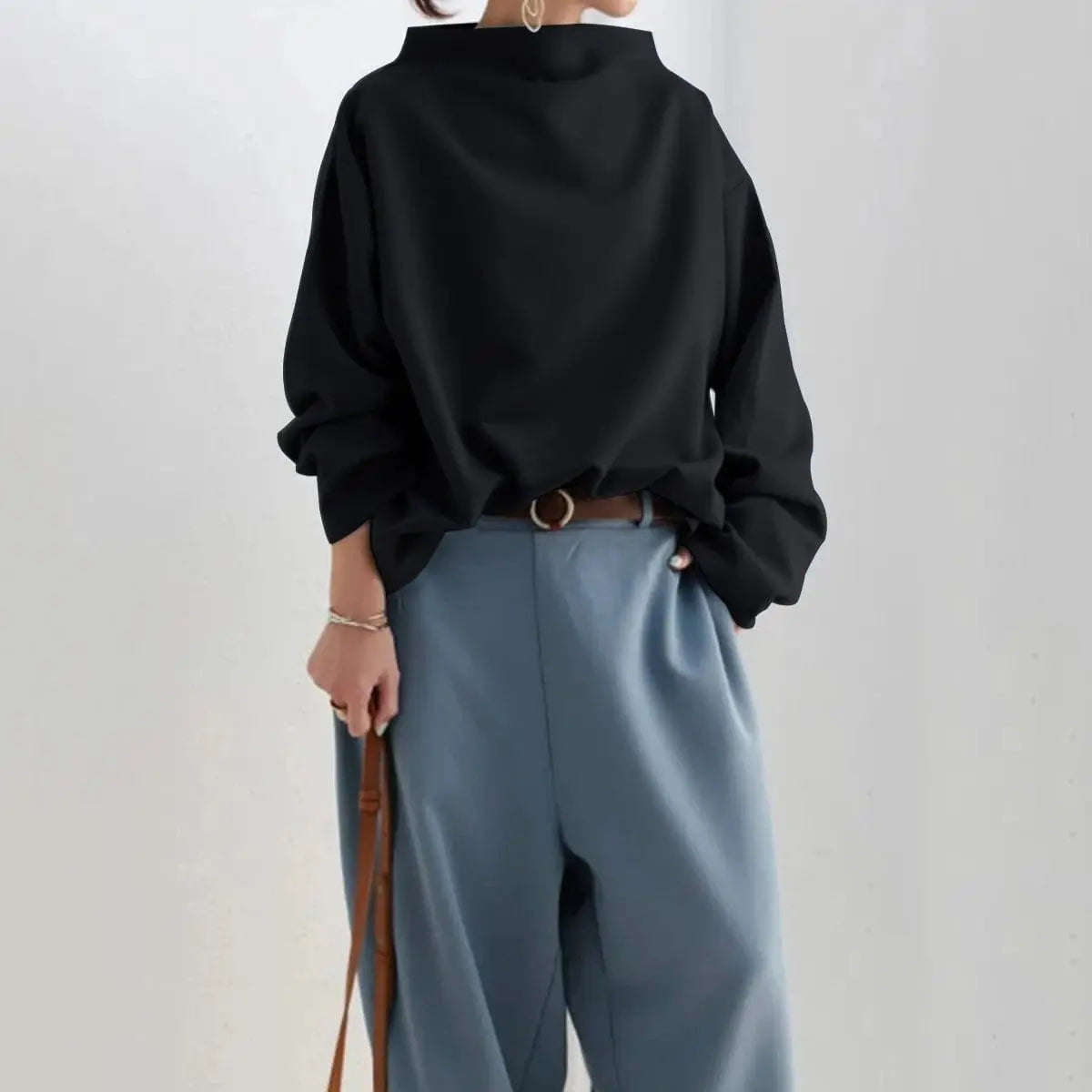 Women's Cozy Oversized Turtleneck Sweater Relaxed Fit Long Sleeve Casual Everyday