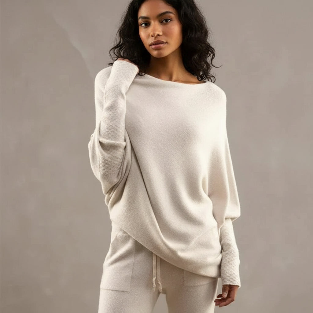 Women's Oversized Knit Sweater Long Sleeve Relaxed Fit Cozy Casual Wear
