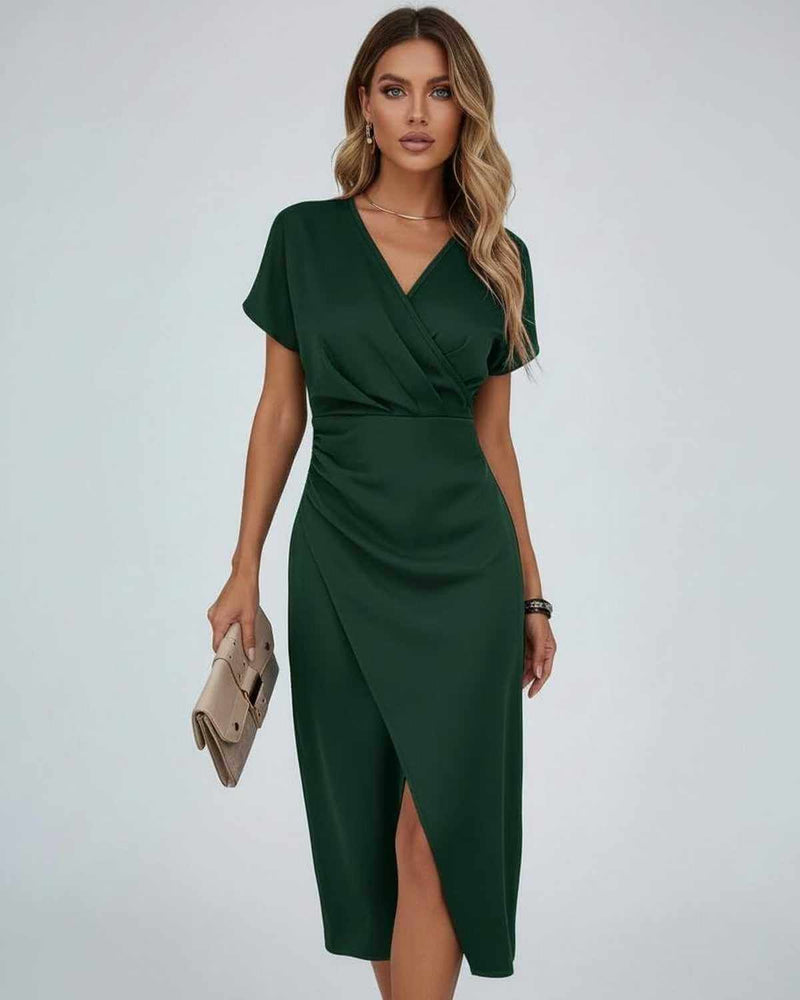 Women's Patterned Midi Dress Outfit for Summer Holidays Weddings Parties and Everyday Wear