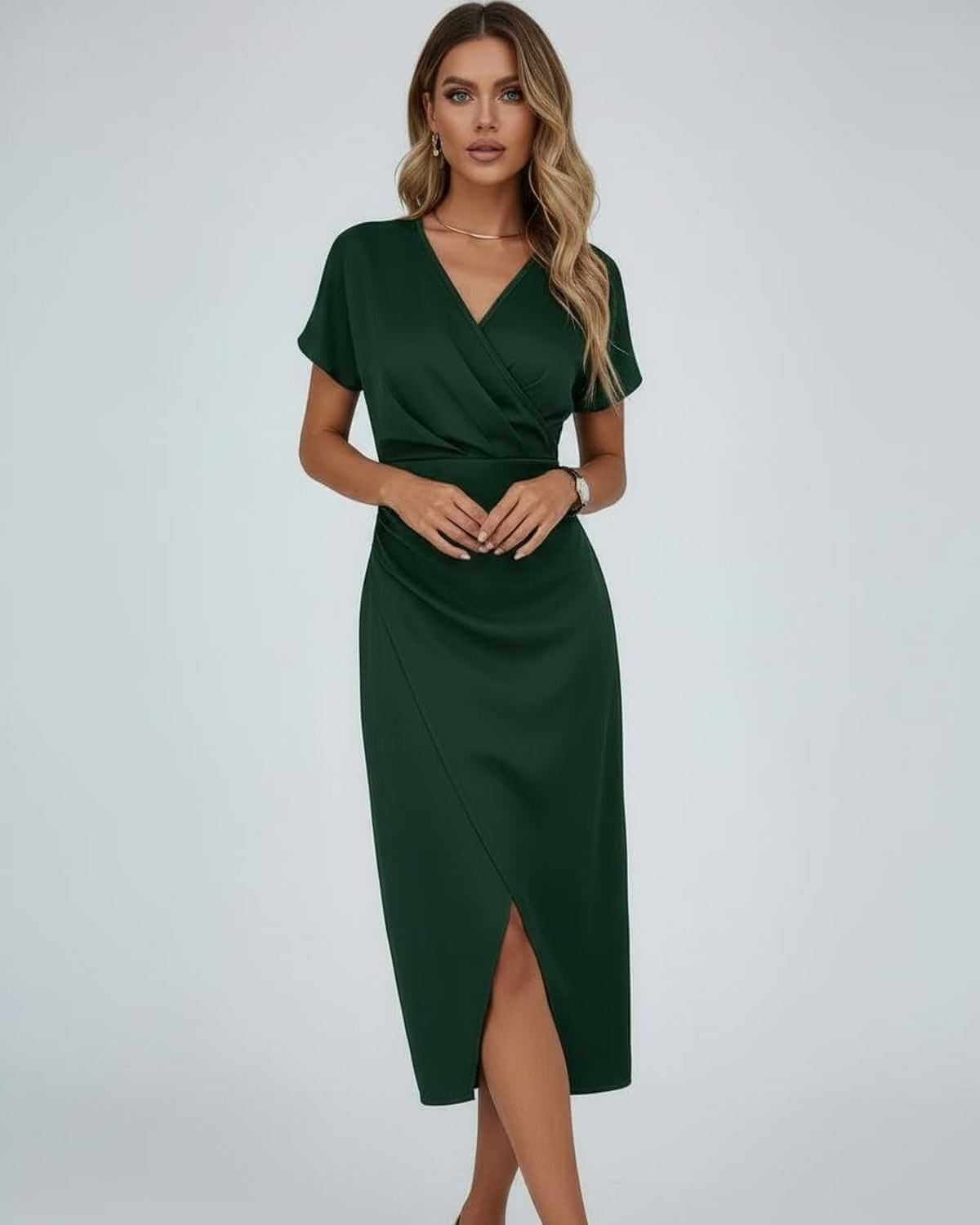 Women's Patterned Midi Dress Outfit for Summer Holidays Weddings Parties and Everyday Wear