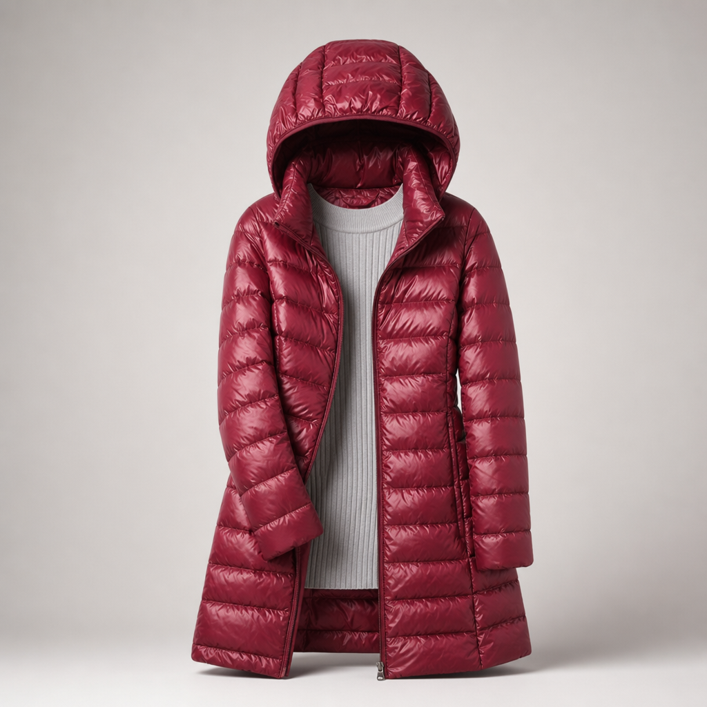 Women's Ultralight Down Jacket Full-Zip Hooded Lightweight Casual Outdoor