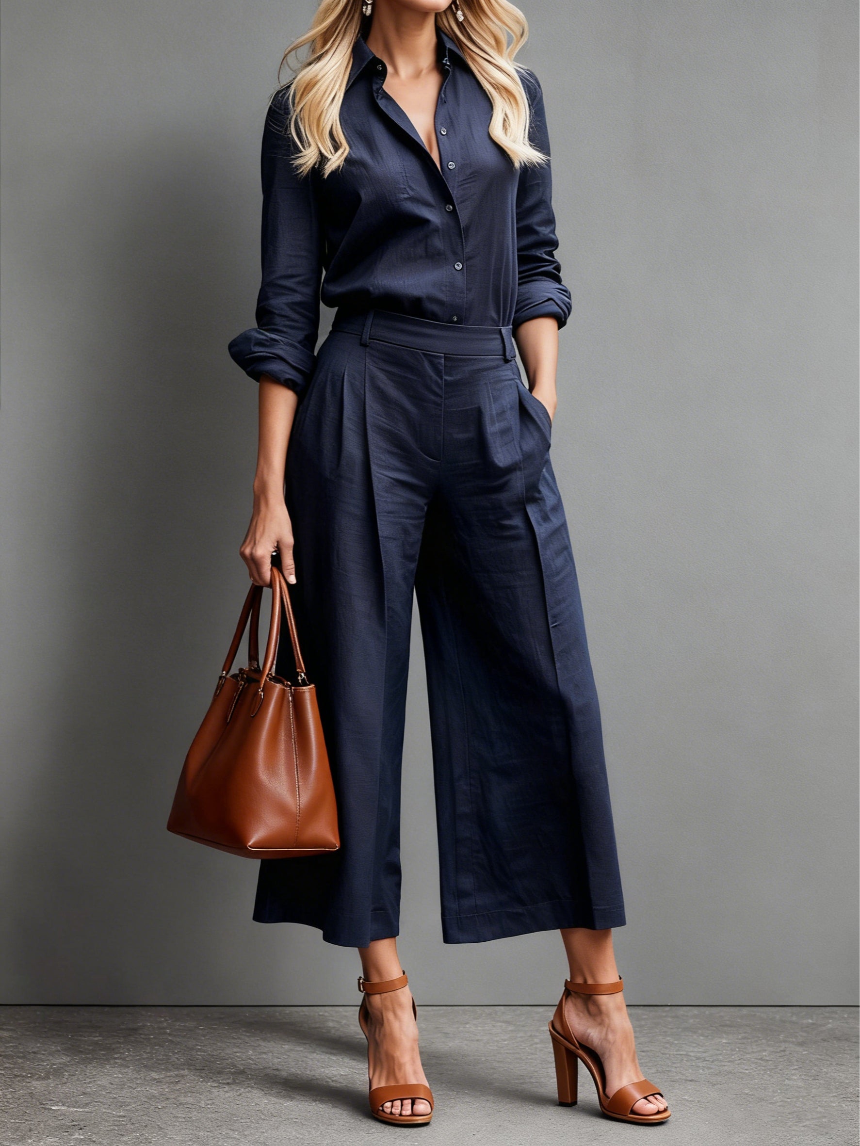 Women's Wide Leg Pink Linen Pants Outfit for Work Casual Days Holidays and Everyday Wear