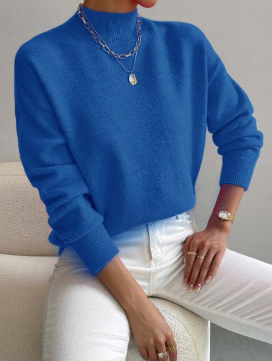 Women's Classic Knit Sweater Relaxed Fit Long Sleeve Crew Neck Casual Wear