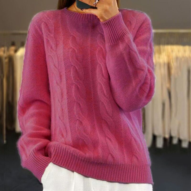 Women's Classic Chic Winter Sweater Relaxed Fit Long Sleeve Crew Neck Casual Everyday