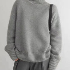 Women's Cozy Knit Turtleneck Sweater Relaxed Fit Long Sleeve Casual Everyday