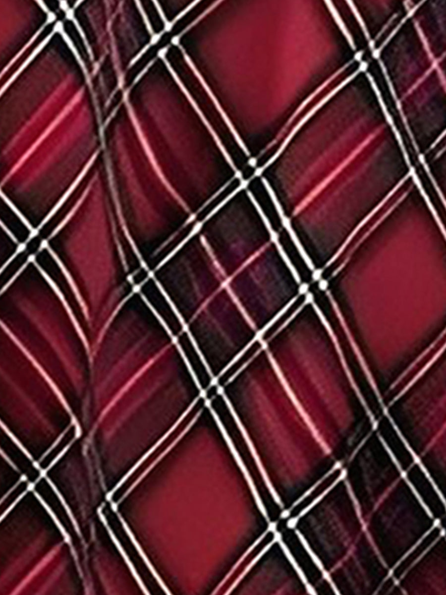 Women's A-Line Maxi Skirt Plaid Pockets Holiday Style Versatile Fashion
