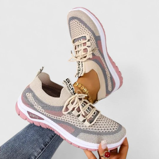 Women's Lace-Up Walking Sneakers Footwear for Summer Holidays Weddings Parties and Everyday Wear