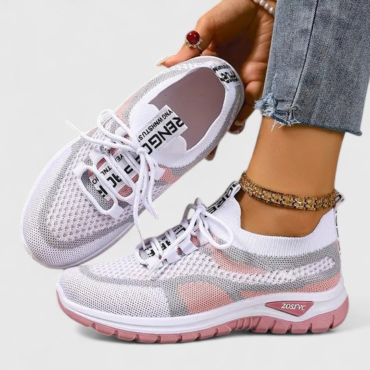 Women's Lace-Up Walking Sneakers Footwear for Summer Holidays Weddings Parties and Everyday Wear