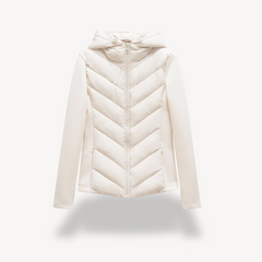 Women's Quilted Jacket Hooded Zip Closure Stylish Casual Layering