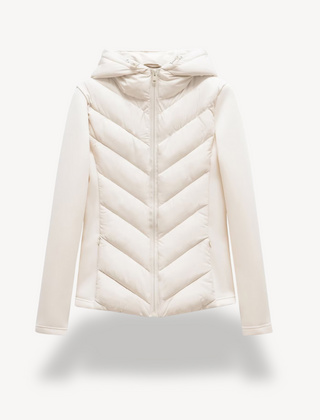 Women's Quilted Jacket Hooded Zip Closure Stylish Casual Layering