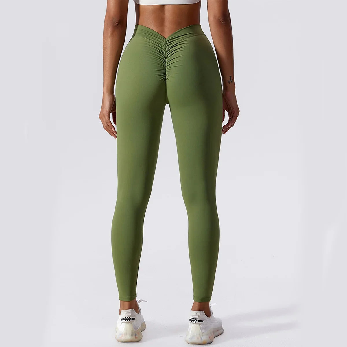 Women's Scrunch Bum V-Waist Leggings High-Rise Stretchy Fit Activewear