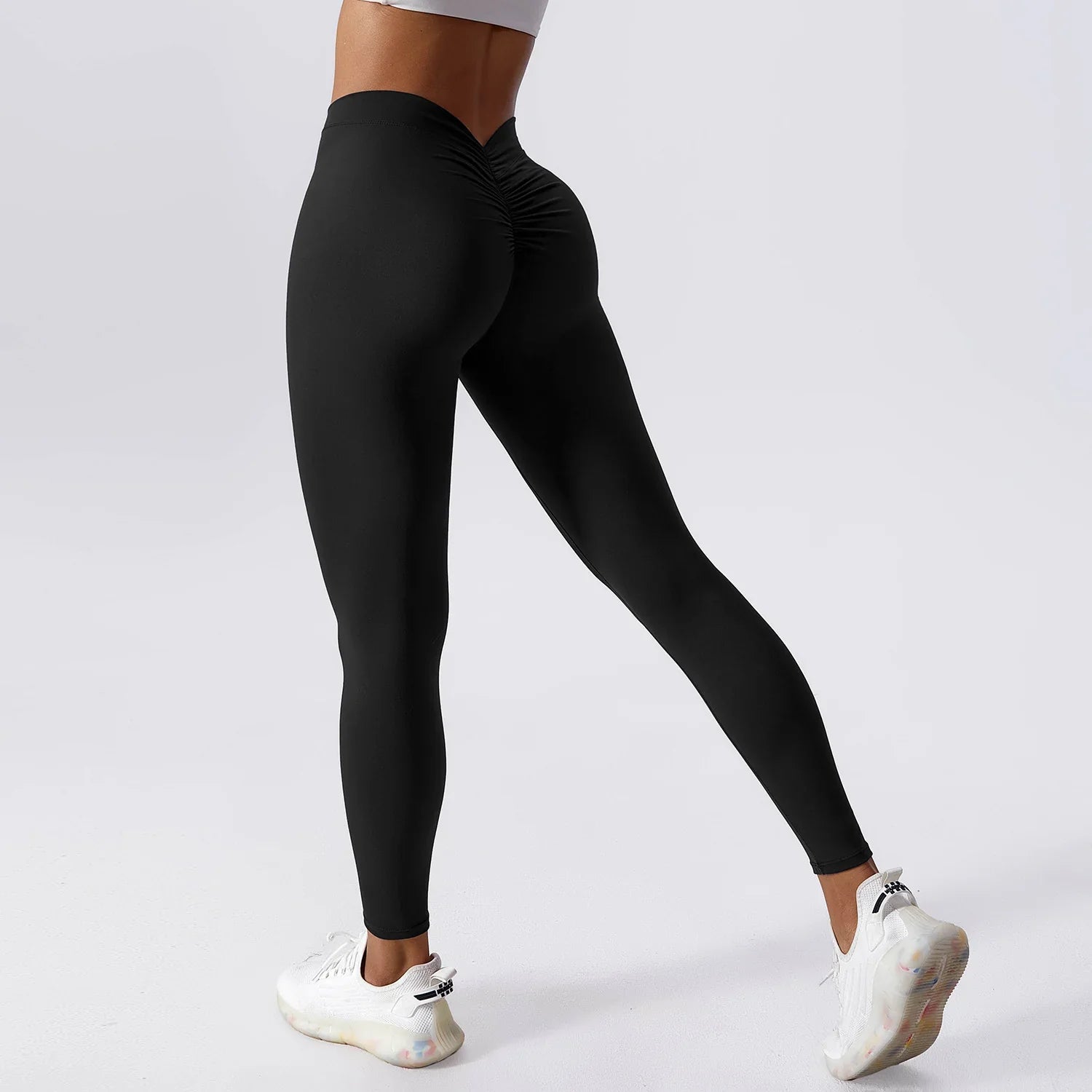 Women's Scrunch Bum V-Waist Leggings High-Rise Stretchy Fit Activewear