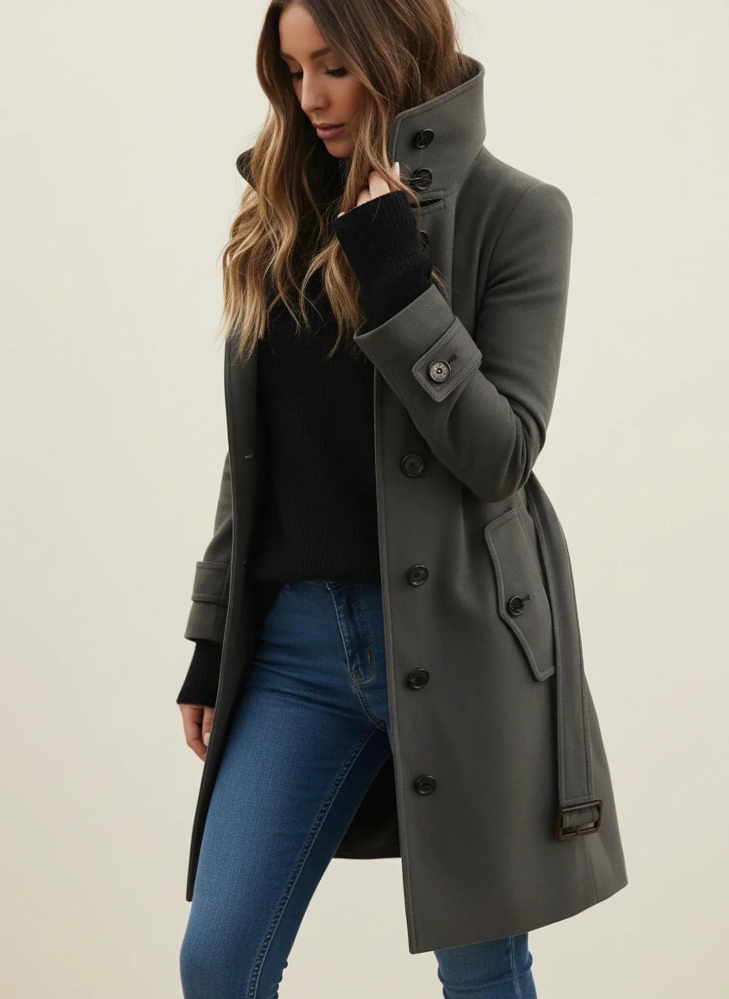 Women's Longline Trench Coat Belted Winter Jacket Stylish Warm Layering
