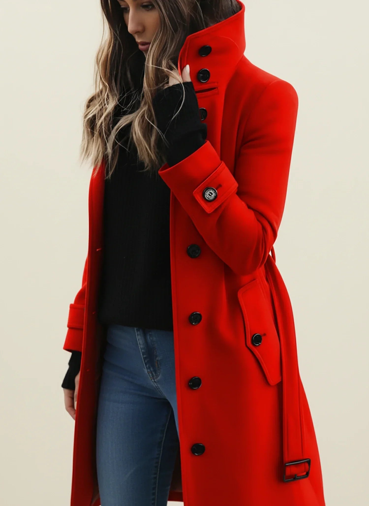 Women's Longline Trench Coat Belted Winter Jacket Stylish Warm Layering