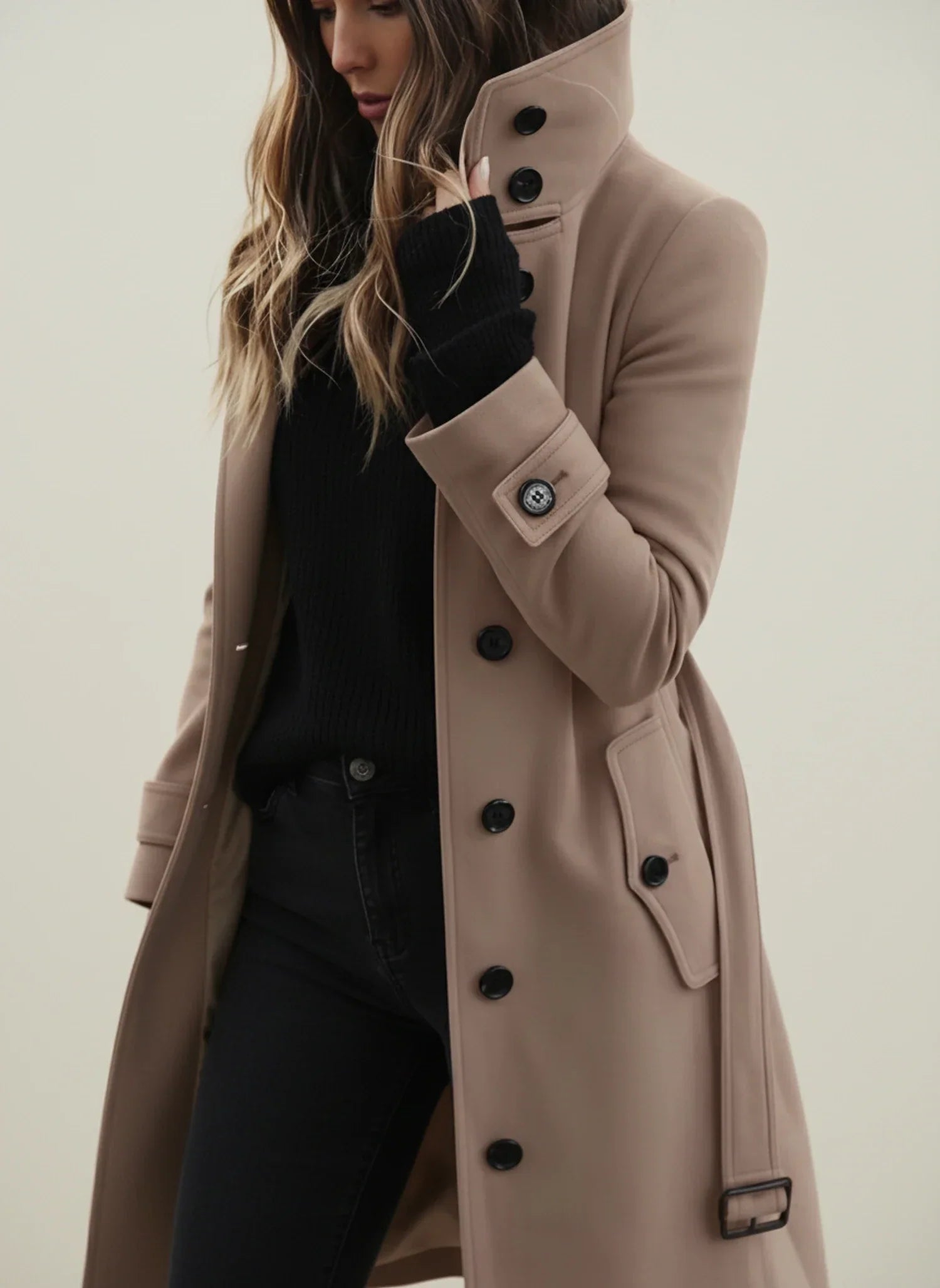 Women's Longline Trench Coat Belted Winter Jacket Stylish Warm Layering