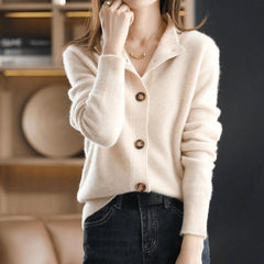Women's Button-Front Knit Cardigan Long Sleeve Relaxed Fit Casual Everyday
