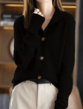 Women's Button-Front Knit Cardigan Long Sleeve Relaxed Fit Casual Everyday