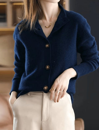 Women's Button-Front Knit Cardigan Long Sleeve Relaxed Fit Casual Everyday
