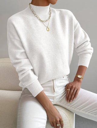 Women's Chic Turtleneck Knit Sweater Long Sleeve Fitted Casual Everyday