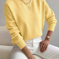 Women's Chic Turtleneck Knit Sweater Long Sleeve Fitted Casual Everyday