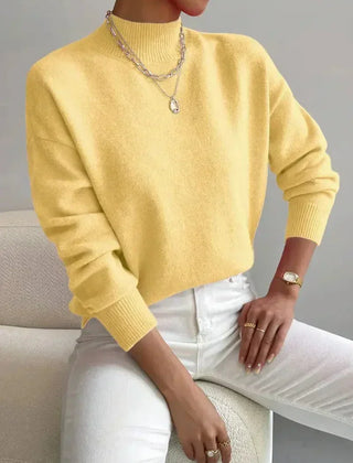 Women's Chic Turtleneck Knit Sweater Long Sleeve Fitted Casual Everyday