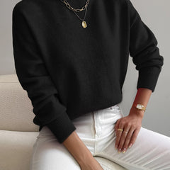 Women's Chic Turtleneck Knit Sweater Long Sleeve Fitted Casual Everyday